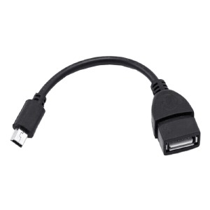 OTG-кабель USB(мама)-miniUSB (V3) (папа) черный - фото
