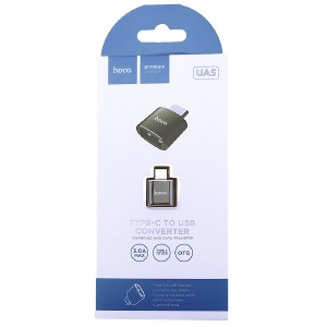 OTG-Адаптер USB (мама)-Type-C (папа) Hoco UA5 черный (32) - фото