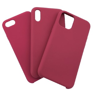 Силикон iPhone 5 "Soft touch" Original Red raspberry (36) лого - фото